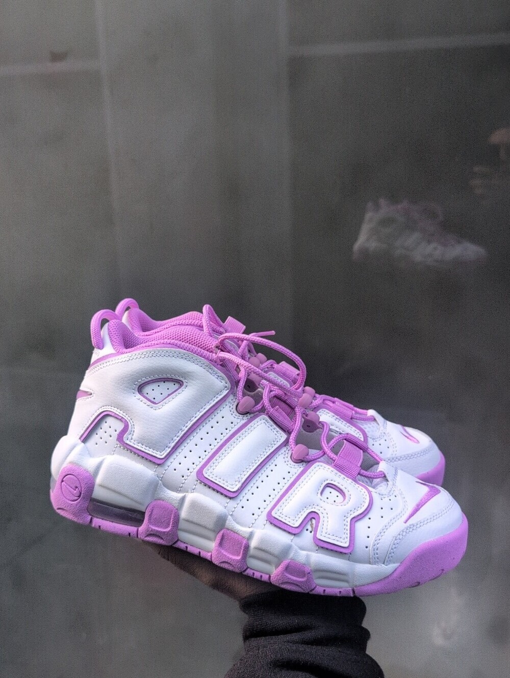 Kids Nike Air More Uptempo GS 'White Rush Fuchsia' sneakers FN6976-100 Size 6.5Y